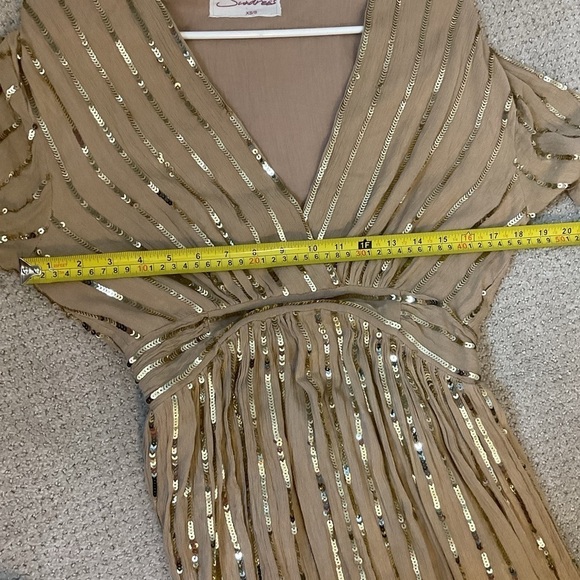 Sundress Nataly Sequin Maxi Dress in Cafe Au Laif Size XS/Small - Picture 10 of 10